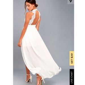 Lulu’s my beloved white lace maxi white dress Med